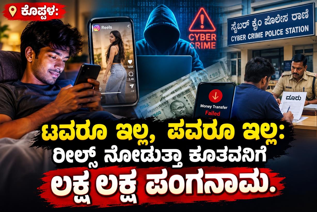 ಕೊಪ್ಪಳ: ಟವರೂ ಇಲ್ಲ, ಪವರೂ ಇಲ್ಲ: ರೀಲ್ಸ್ ನೋಡುತ್ತಾ ಕೂತವನಿಗೆ ಲಕ್ಷ ಲಕ್ಷ ಪಂಗನಾಮ.