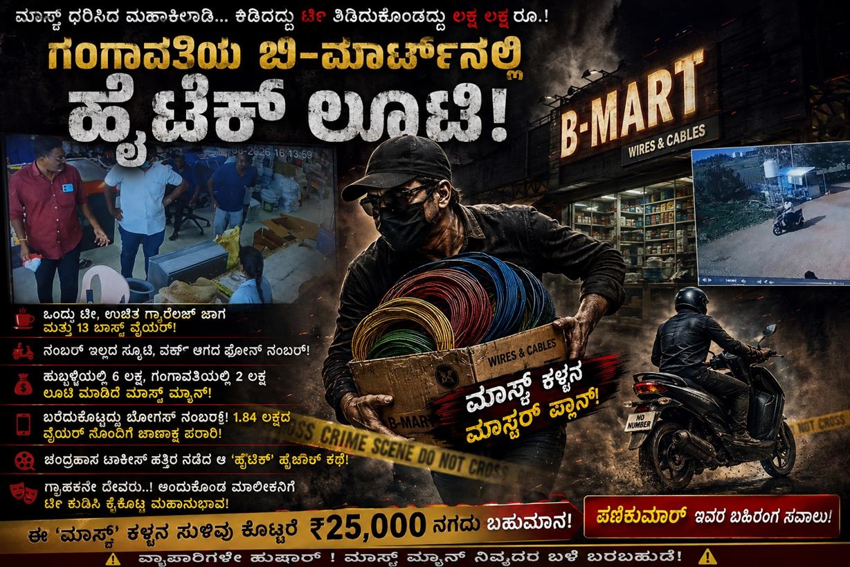 ಗಂಗಾವತಿಯ B-ಮಾರ್ಟ್‌ನಲ್ಲಿ ಹೈಟೆಕ್ ಲೂಟಿ!