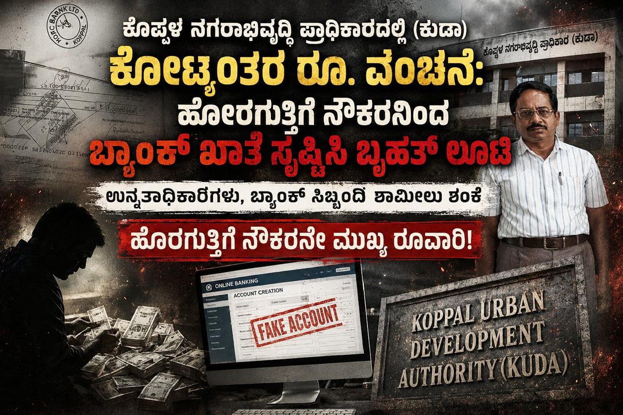 ಕೈಯಲ್ಲಿದ್ದದ್ದು ಸಣ್ಣ ಕೆಲಸ, ಮಾಡಿದ್ದು ಕೋಟಿಗಳ ಕನ್ನ! ಕೊಪ್ಪಳ ಕುಡಾ ಹಗರಣದ ಅಸಲಿ ಕಥೆ!